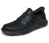 Skechers Garza Gervin Shoes – Black Leather, Sizes 9, 11