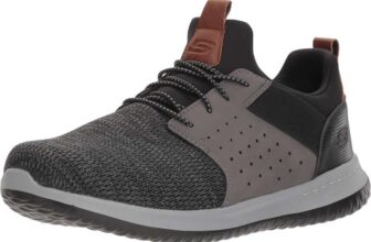 Skechers Mens Delson Black/Grey Mesh Trainers 11