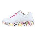 Skechers Uno Lite Lovely Luv Sneaker, White, Pink Trim, UK10.5