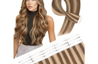 Sleekalon Invisible Tape Hair Extensions, 20pcs, Remy, 12in