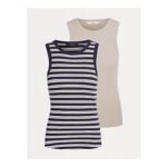 Sleeveless Ribbed Racer Crew Neck Vest 2 Pack