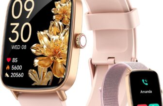 Smart Watch for Women Men,Smartwatch for iPhone/Samsung/Android,1.91 AMOLED Touchscreen,Fitness Watch with BT Call,Heart Rate/Sleep/SpO2 Monitor,120 Sport Modes,IP68 Waterproof,2 Straps
