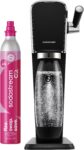 SodaStream ART Sparkling Water Maker, Soda Maker Starter Kit, Includes 1 Quick Connect 60L CO2 Gas Cylinder and 1 Dishwasher Safe BPA Free Bottle, Make your own Pepsi, Black