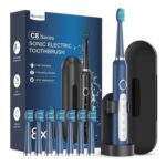 Sonic Electric Toothbrush for Adults and Kids, 8 Replacement Heads