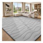 Sour Lemon Grey Rug 240x300cm, Washable, Living Room/Bedroom