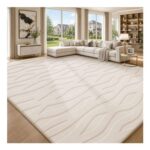 Sour Lemon Large Living Room Rug 160x230cm, Cream, Washable
