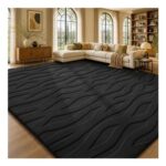 Sour Lemon Large Rug, Living Room/Bedroom, 160x230cm, Black, Washable