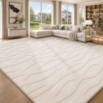 Sour Lemon Large Rugs Living Room 140x200cm, Washable Cream Rug for Bedroom