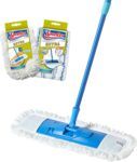 Spontex Extra Flat Mop Versatile Microfibre Mop for Wet & Dry Adjustable Length (80-140cm) Cleans Laminate, Wood & Tile Flooring 2 x Refills