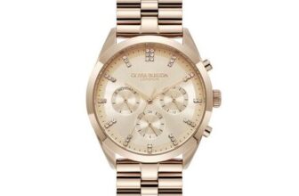 Sports Luxe 38mm City Classic Multifunction Carnation Gold Bracelet Watch