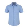 Spring&Gege Boys Button-up Short Sleeve Dress Shirt Blue 4-5Y