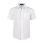 Spring&Gege Boys Short Sleeve Dress Shirt White 3-4 Years