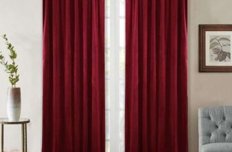 StangH Theater Red Velvet Curtains – Super Soft Velvet Blackout Insulated Curtain Panels 84 Inches Length for Living Room