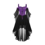 Steampunk Victorian Gothic Dress with Skeleton Corset Vampire Costume