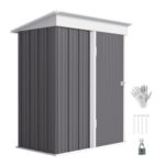 Steel Garden Shed, Small Lean-to Shed, 5×3 Ft,