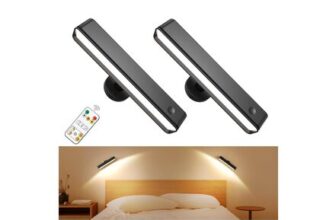 Stick-on Rechargeable LED Wall Lights, 2-Pack, 3 Color Modes, Remote