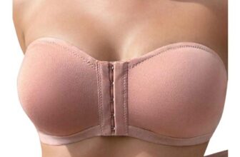 Strapless Bandeau Push-up Wireless Front-Fastening Bra Beige S