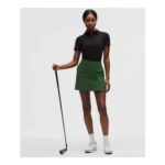 Stretch Twill Front Pleat Golf Skirt Embroidered Logo