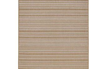 Stripe jute Large Indoor & outdoor Rug, (L)150cm x (W)200cm – Free C&C