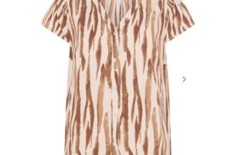 Striped Button through Top