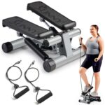 Sunny Health & Fitness Mini Stair Stepper w/Resistance Bands for Home Gym