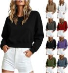 Sweatshirts For Women UK Oversized Crewneck Cropped Pullover Casual tops