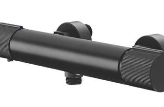 Swirl Gallen Exposed Single Outlet Thermostatic Black Shower Mixer