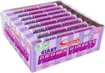 Swizzels Giant Parma Violets Rolls, 24 Pack (24 x 40g), Floral Flavour Retro Sweets with Classic Parma Violet Taste for Sharing, Gifting & Celebrations