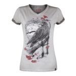 T-Shirt with Raven Print T-Shirt Grey by Black Premium by EMP