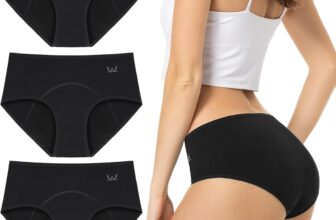 TANSTC Period Pants for Women, Leakproof Period Underwear Pack of 3 Heavy Flow 60ML Absorbency, Added Period Protection, Soft Breathable Fabric ,Washable Reusable, Postpartum Friendly