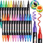 TBC The Best Crafts Acrylic Paint Markers, 24 Colors Dual Tip Pen