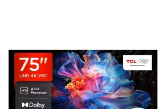 TCL 75V6C-UK (2025) 75V6C-UK (2025) LED HDR 4K Ultra HD Smart TV with Dolby Atmos, 75 inch, Black