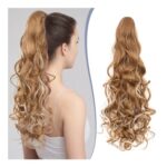TESS 24 Curly Ponytail Extensions, 210g, Light Auburn Beige Highlights