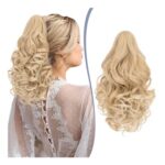 TESS Claw-on Ponytail Extension, 14-Inch, Curly/Wavy, Clip-In, Synthetic Hair