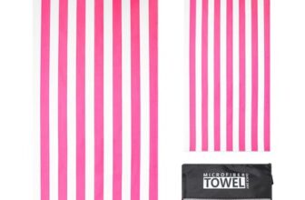 TMEOG Microfibre Beach Towel 180x80cm XL Pink Stripes