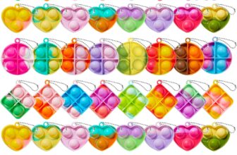 TOANWOD 48 PCS Party Bag Fillers for Kids: Easter Stocking Fillers Fidget Toys Pop Keyring – Eve Box Fillers Bulk Kids Party Favours – Birthday Gifts Class Prize for Girls Boys Unisex