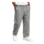 TOFOTL Baggy Joggers, Drawstring Waist, Mens Gray 4XL