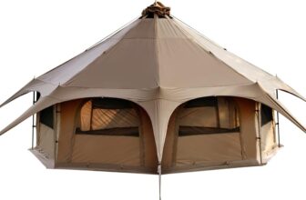 TOMOUNT Bell Tent Big Large Tent 6-8 Person for Family Canvas Pyramid Yurt Glamping, Hiking, Festival, Parties, Wedding, Music Festival