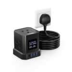 TOPREK Power Extension Lead with LED Display, Energy monitor 4AC Outlets Sold by Aiyota Store / FBA 3USB-A1USB-C