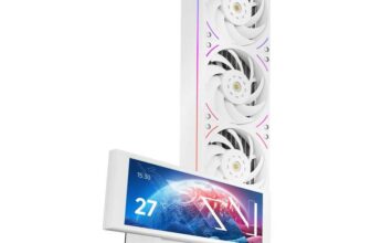 TR-Thermalright Trofeo Vision 360 ARGB White Liquid CPU Cooler, 6.86 IPS LCD Screen with 1280×480, 360mm Radiator, sold by HuiYuFei / FBA