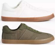 TU Khaki/White Canvas Trainers – Free C&C