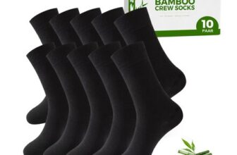 TUUHAW Mens Bamboo Socks Size 12-14 UK Black 10 Pairs