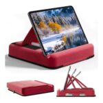 TabHolderix Multi-Angle Tablet Pillow Stand with Storage Pocket (Red)