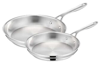 Tefal x Jamie Oliver – Uncoated Stainless Steel Frying Pan – Twin Pack – With Code
