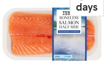 Tesco Boneless Salmon Half Side 500g – Clubcard Price