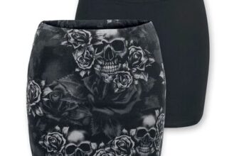 The Double Life Mini Skirt Black-Grey by Black Premium by EMP