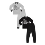 The Pyjama Factory Eat Sleep Football Repeat 2-Pack Boys Pyjamas