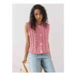 The Very Collection Cable Knitted Vest – Pink
