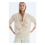Tie-Front Poplin Shirt