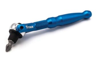 Titan 11317 1/4-Inch Drive x 4-Inch Swivel Head Micro Ratcheting Bit Driver, Blue